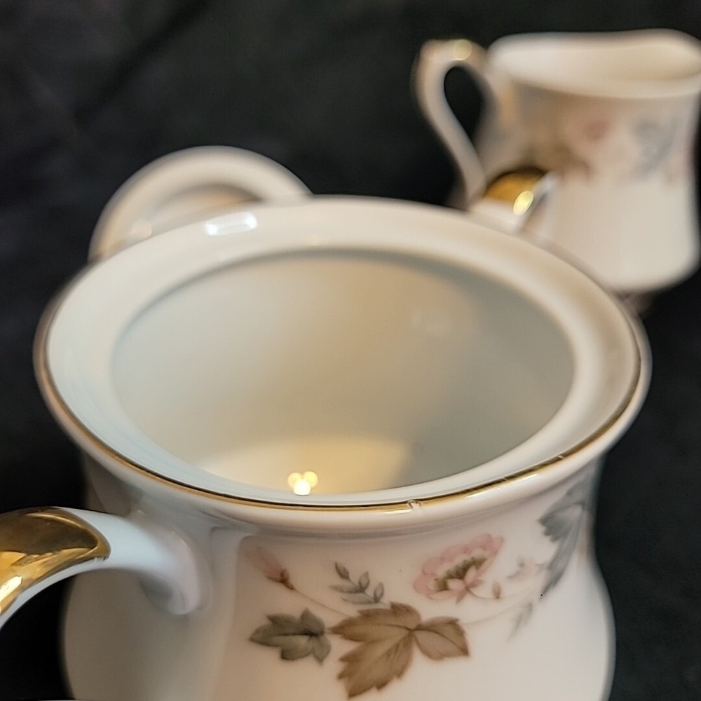 Empress China Chatham R1904 Creamer & Sugar Bowl + Lid Japan - Picture 7 of 16